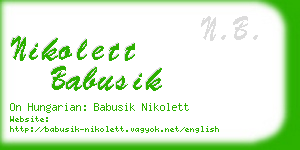 nikolett babusik business card